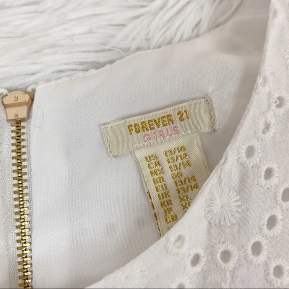 Forever 21 cold shoulder eyelet a-line dress white - Picture 4 of 8